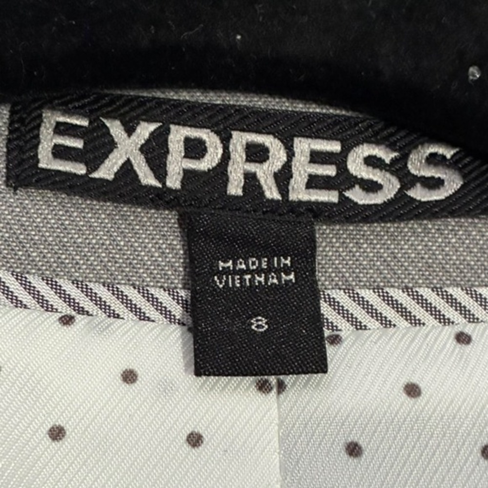 Express Gray Single Button Blazer Jacket Size 8 T… - image 3